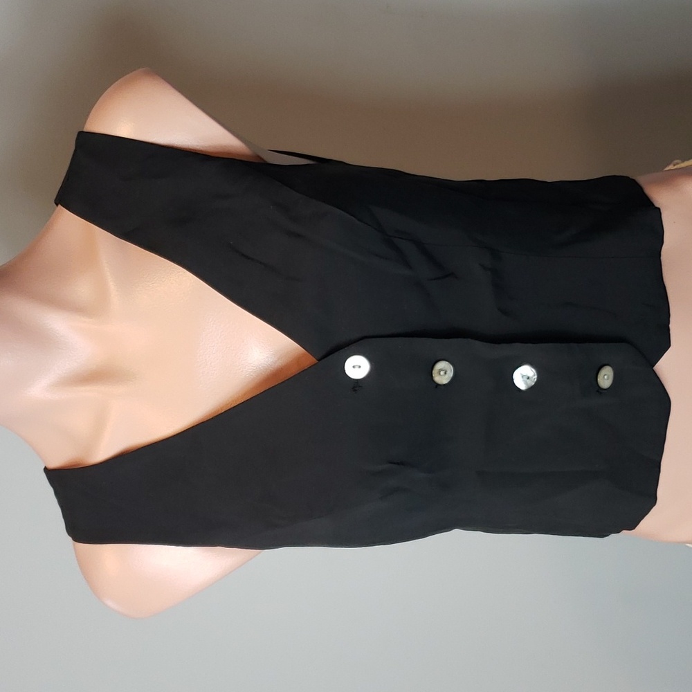 MADEWELL Katrina Crop Vest Top Size 8 Softdrape True Black NM422 NWT